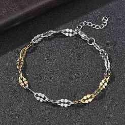 Pulseras de cadena chapada en acero inoxidable 304 para mujer&nbsp;BJEW-D466-08C-GP