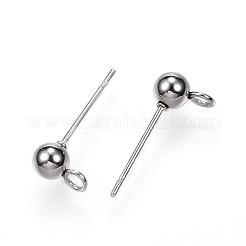 Orecchini a perno con sfera in acciaio inossidabile 304 anti-ossidazione&nbsp;STAS-G099-09P