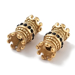 Placcatura ionica (ip) acciaio inossidabile 304 e perle di zirconia cubica trasparente&nbsp;STAS-M057-09G