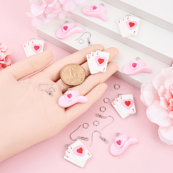 DIY-Set zum Herstellen von Ohrringanhängern aus Kunstharz mit Spielkarten und Hüten&nbsp;DIY-YW0010-87