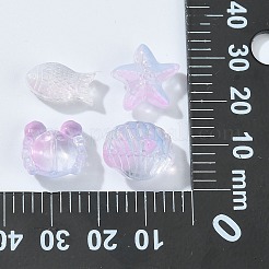 100 pz di perle di vetro dipinte a spruzzo trasparente&nbsp;GLAA-CJ0002-13