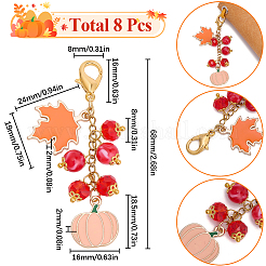 8 pendentif décoratif en alliage et acrylique pour Thanksgiving&nbsp;HJEW-SC0001-76B