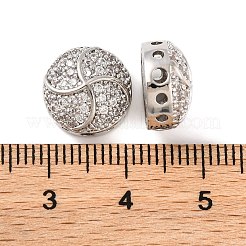 Perle di zirconi cubici trasparenti in micro pavè di ottone&nbsp;KK-S389-26P