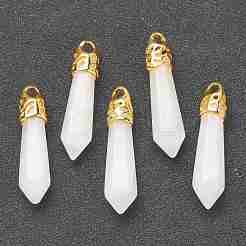 Pendentifs pointus en jade blanc naturel&nbsp;G-E332-C27-G