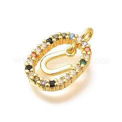 Pendentifs avec zircon cubiques à micro-pavés en laiton&nbsp;ZIRC-P123-01G-U02