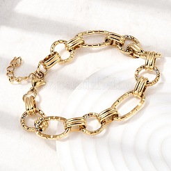 Bracelets à maillons en acier inoxydable 304 martelé pour femmes&nbsp;BJEW-L720-01G