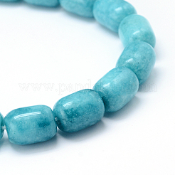 Gefärbt Barrel natürliche weiße Jade Perlen Stränge&nbsp;G-F216-13x18mm-14C