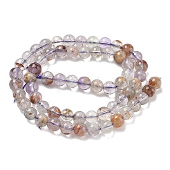 Perles et brins de quartz fantôme violet naturel&nbsp;G-L644-D01-6mm