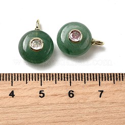 Pendentifs ronds plats en aventurine verte naturelle&nbsp;G-H318-01G-A-01