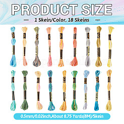 18 Knäuel 18 Farben 6-lagiges Polyester-Stickgarn&nbsp;OCOR-TA0003-49