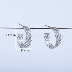 Boucles d'oreilles à tige en laiton en forme de C&nbsp;WH0860