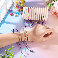 16 Stück 8 Farben Baumwollkordel Silberarmbänder&nbsp;BJEW-TAC0059