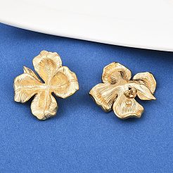 Orecchini a bottone a forma di fiore in acciaio inossidabile 304&nbsp;EJEW-K268-76G