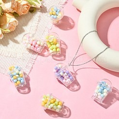 10 Stück undurchsichtige Acrylanhänger mit Milchteetassen-Motiv.&nbsp;OACR-CJ0002-34