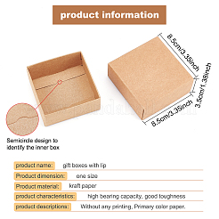 Scatola di carta kraft creativa pieghevole&nbsp;CON-WH0077-01B