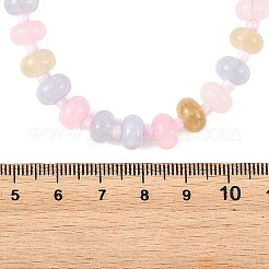 Collane da donna con rondelle di giada bianca naturale tinte color macaron e perline di vetro.&nbsp;NJEW-JN06593-01