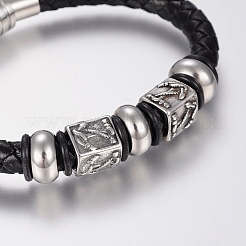 Bracciali di corda di pelle intrecciato &nbsp;X-BJEW-H560-23