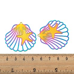 Pendentifs en acier inoxydable 304 avec ornements métalliques gravés et placage ionique (IP)&nbsp;STAS-G328-05C-RC