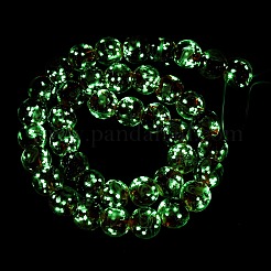 Leuchtende handgemachte Glod Sand Bunte Malerei Perlen Stränge&nbsp;LAMP-B028-03K-10mm