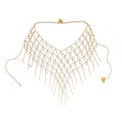 Legierung voller Kristall Strass Mesh Körperketten für Bikini&nbsp;WG36BB6-01