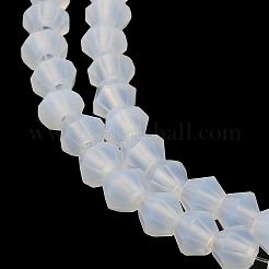 Brins de perles en verre dépoli imitation jade&nbsp;LS-EGLA-A039-J4mm-MD05