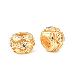 Perle di zirconi cubici trasparenti in micro pavè di ottone&nbsp;KK-C142-12A-G