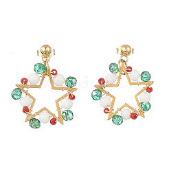 Boucles d'oreilles pendantes en laiton et verre&nbsp;EJEW-TA00824