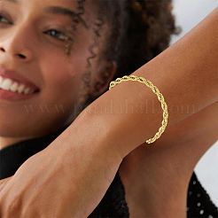 1 bracelet chaîne corde en acier inoxydable 304 de 5 mm pour femme&nbsp;BJEW-DJ0001-58