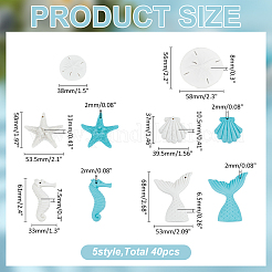 28pcs 8 styles de pendentifs en résine opaque&nbsp;FIND-WR0012-22