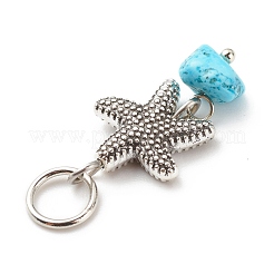 7 piezas 7 estilos chakra natural y sintético mezclado piedra chips aleación colgantes&nbsp;PALLOY-JF01778-05