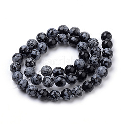 Naturschneeflocke Obsidian Perlen Stränge&nbsp;G-S259-20-8mm