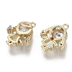 Breloques en laiton avec zircone cubique de micro pave&nbsp;X-KK-N232-47-NF