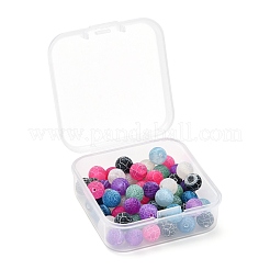 60pcs 6 Farben natürliche verwitterte Achatperlenstränge&nbsp;G-FS0001-96