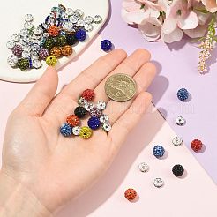 30 Stück 10 Farben Polymer Clay Strass & 70 Stück 10 Farben Messing Strass Abstandsperlen Zubehörse Kits&nbsp;DIY-FS0010-52