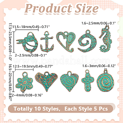50 pz 10 stili pendenti in lega di stile tibetano&nbsp;TIBEP-HY0001-19