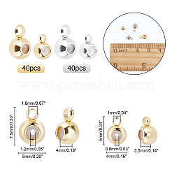 80 pièce de 2 supports de style en laiton plaqué&nbsp;KK-PH0003-80