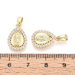 Ciondoli religione zirconi cubici in ottone micro pavè&nbsp;KK-T073-46G