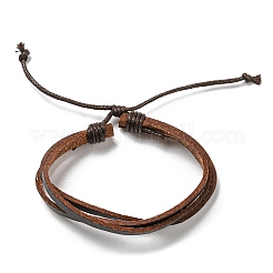 6 pièces 6 styles réglable tressé imitation cuir cordon bracelet ensemble avec cordon ciré pour hommes&nbsp;BJEW-F458-12