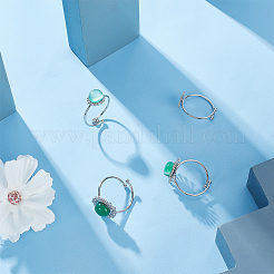 4 Stück 4 Stile 304 Edelstahl offene Manschette Ring Zubehörse&nbsp;STAS-UN0049-03