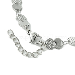 Pulseras de eslabones de corazón de acero inoxidable 304 que no se deslustran para mujer&nbsp;BJEW-A007-02P