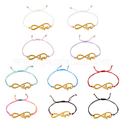 Set di 10 braccialetti Infinity in lega a 10 colori con speranza&nbsp;BJEW-TAC0008-01