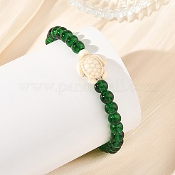 3 bracelet extensible en perles de verre océan&nbsp;BJEW-JB14306
