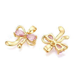Pendentifs avec zircon cubiques à micro-pavés en laiton&nbsp;KK-N254-231G