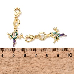 Anhänger aus Messing mit Mikropavé-Fassung aus Zirkonia und Emaille&nbsp;KK-T083-01F-G