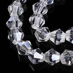 Transparentes cuentas de vidrio electroplate hebras&nbsp;LS-EGLA-TACDZ0005-6mm-03B