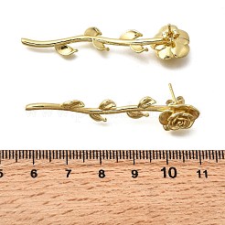 Messing-Blumen-Ohrstecker&nbsp;EJEW-P322-06B-G