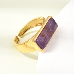 Bracciale aperto in ottone con ametista naturale per donna&nbsp;GG-CBA0B5A-04G-08