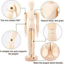 2 pièce 2 styles de modèle familial à joint mobile en bois de pin non fini&nbsp;DIY-OC0008-36