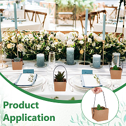 Involucri di carta kraft per piante grasse con manico per bomboniere per matrimoni e baby shower&nbsp;ABAG-WH0068-004