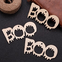 Mot boo halloween ornements de découpes en bois vierges&nbsp;WOOD-L010-07